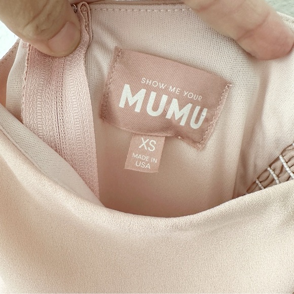 NEW Show Me Your Mumu Shannon One-Shoulder Chiffon Maxi Dress Dusty Blush Crisp - Picture 9 of 11